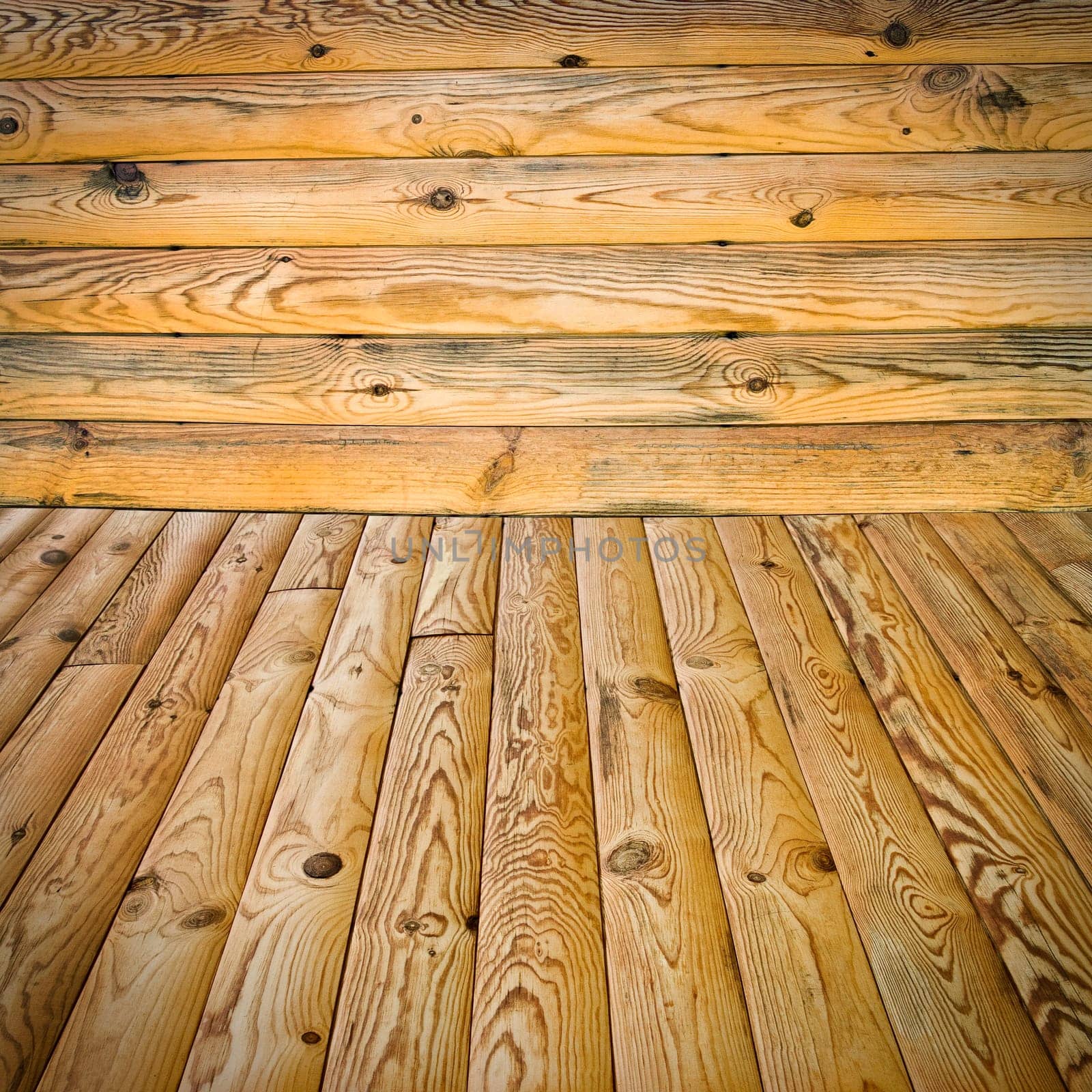 The abstract background, pine floor and wall