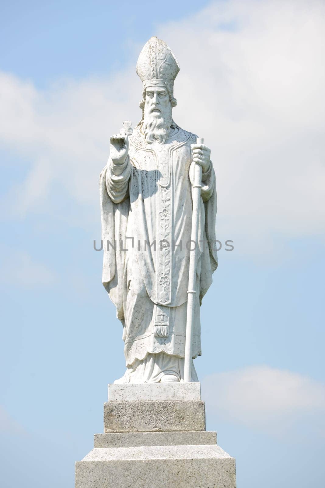 Saint Patrick statue at the hill of Tara in Ireland.
