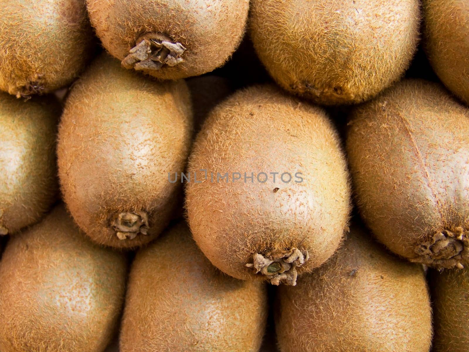 A pile of beautiful kiwis on a counter