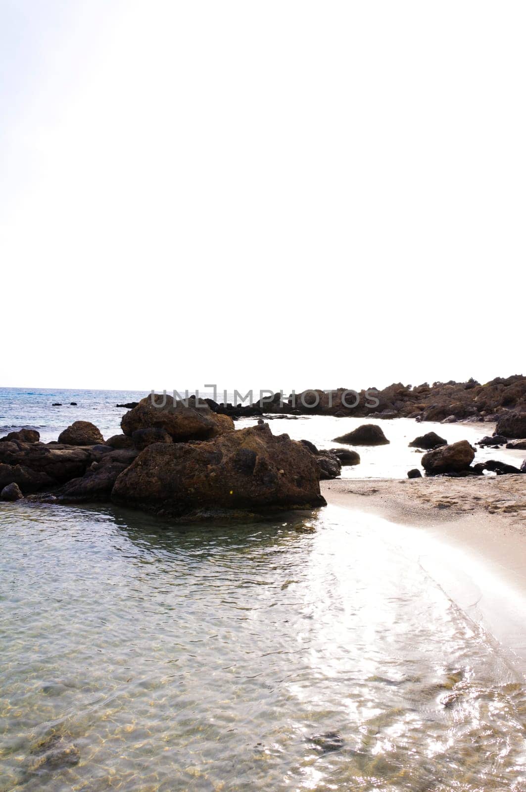 Wide view of Kedrodasos beach, island of Crete, Greece
