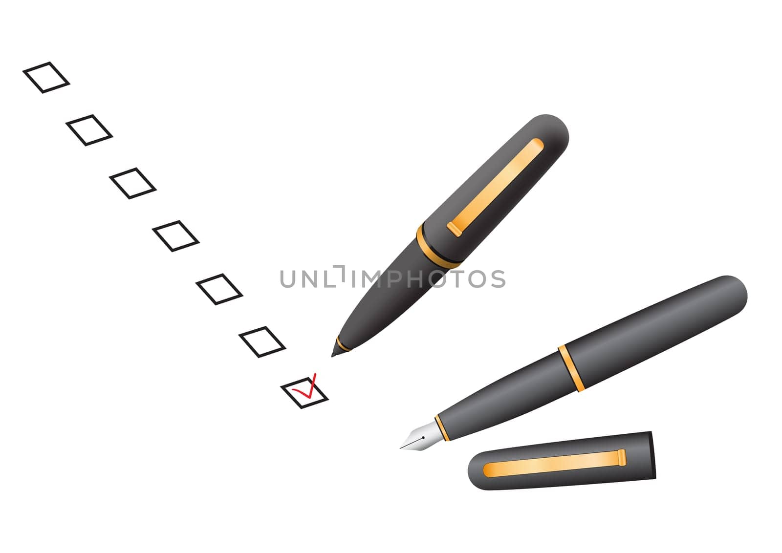 Choose your decisions in check box by a pen