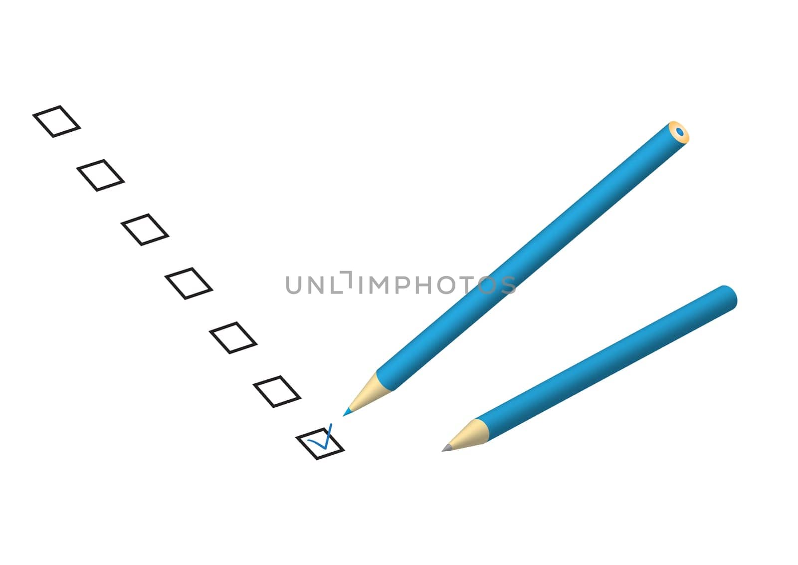 Choose your decisions in check box by a pencil