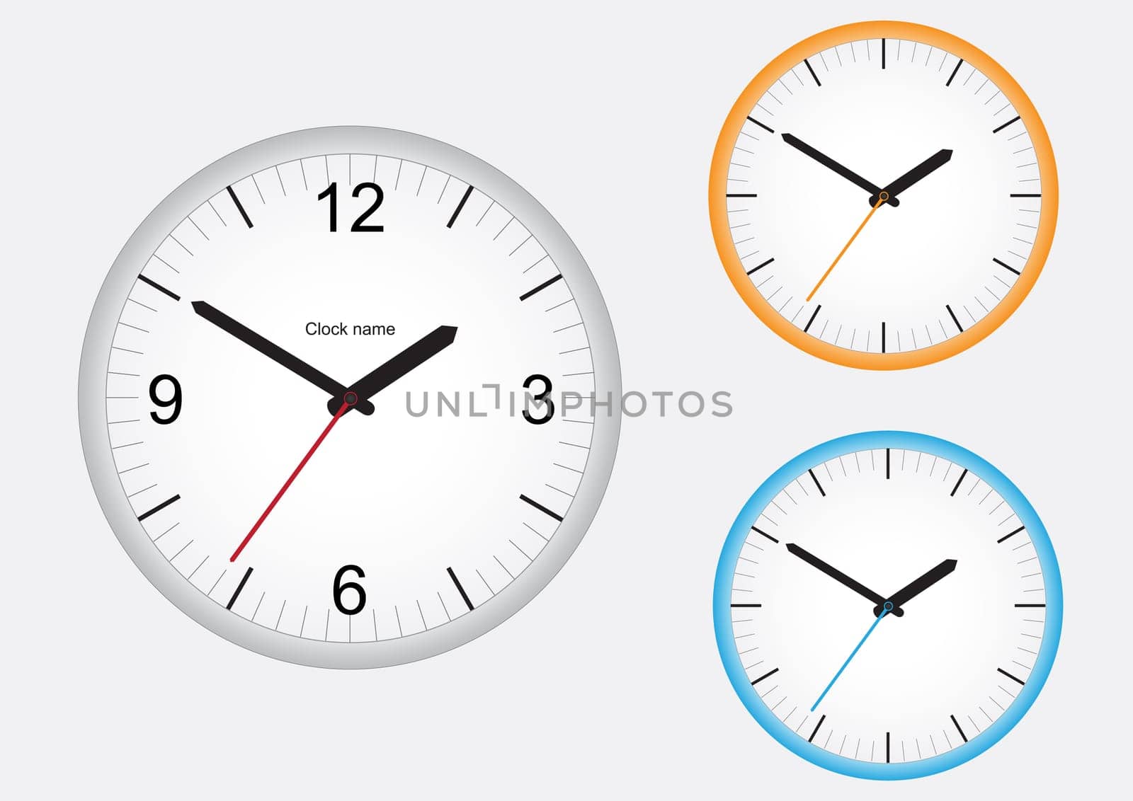 Wall office clock isolated on a white background