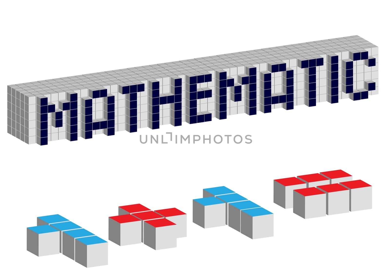 Abstract cubes isolated on the white background