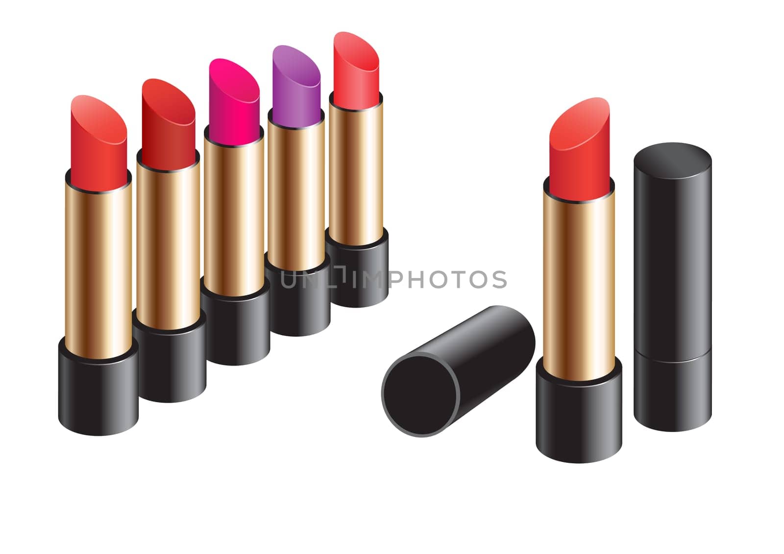 Female lipstick isolated on a white background