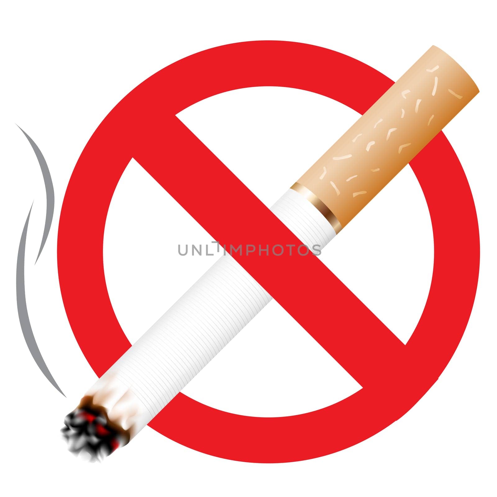No smoking icon isolated on the white background