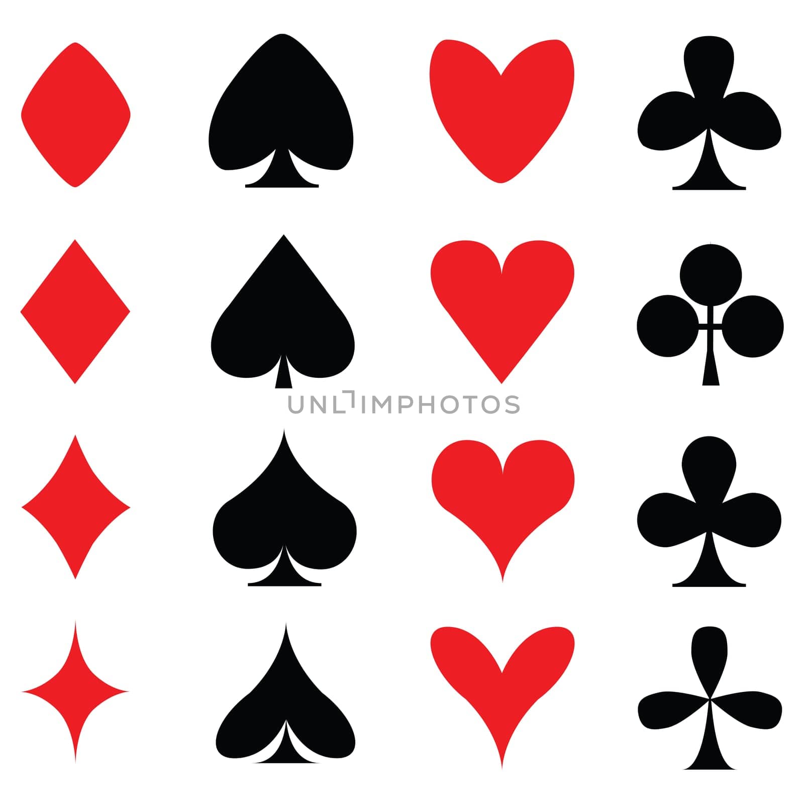 Colours for playing cards poker