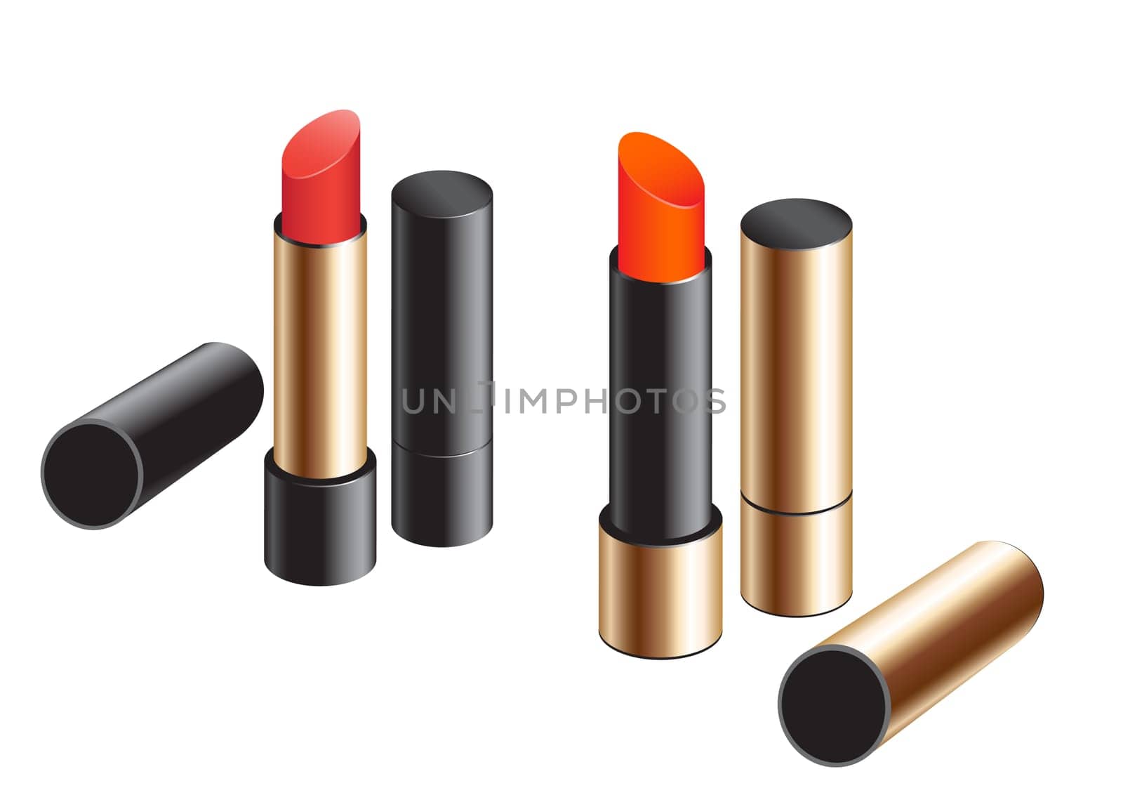 Female exclusive lipstick isolated on a white background