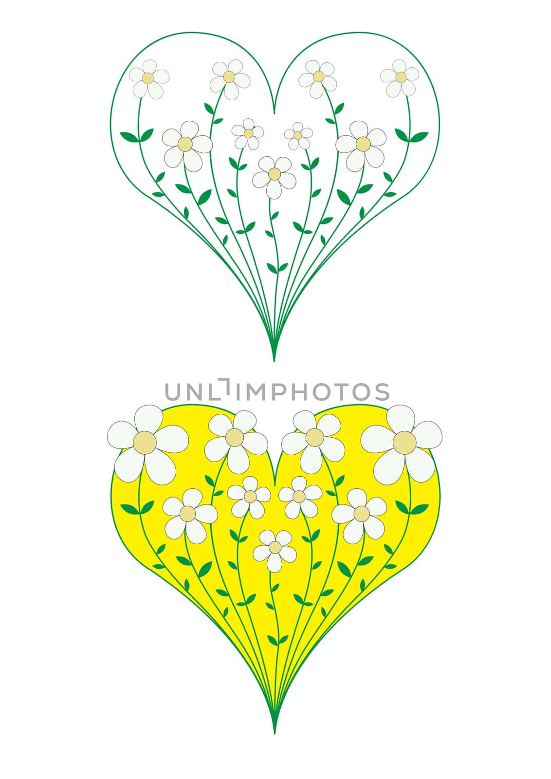 Flowers melting in heart