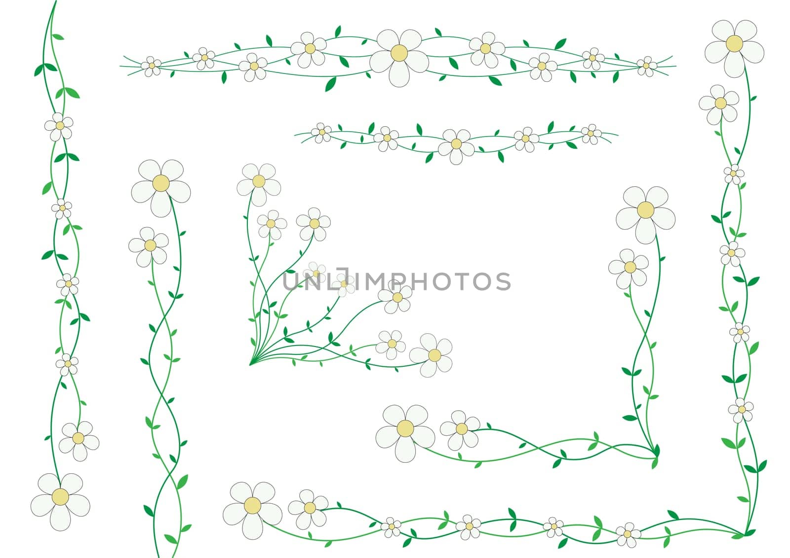Beautiful florets on small stalks, scenery for cards