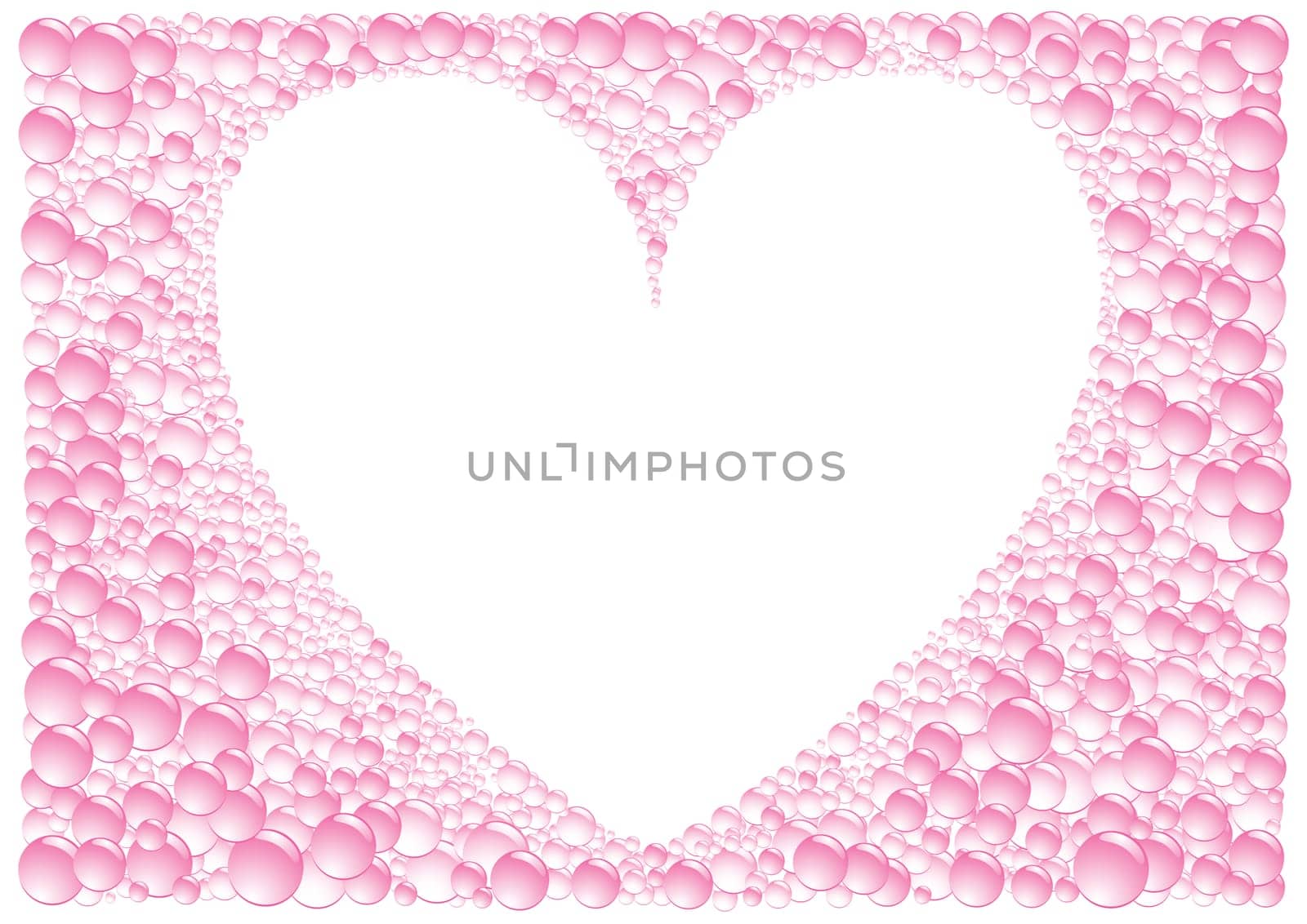 The pink framework heart on white background