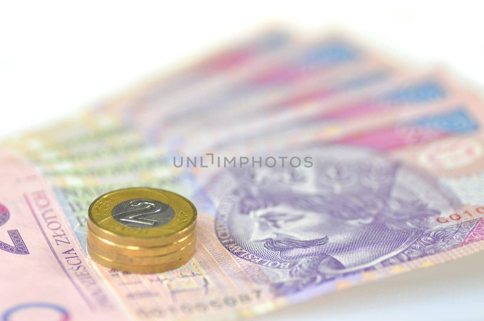 zloty banknotes and coins from poland