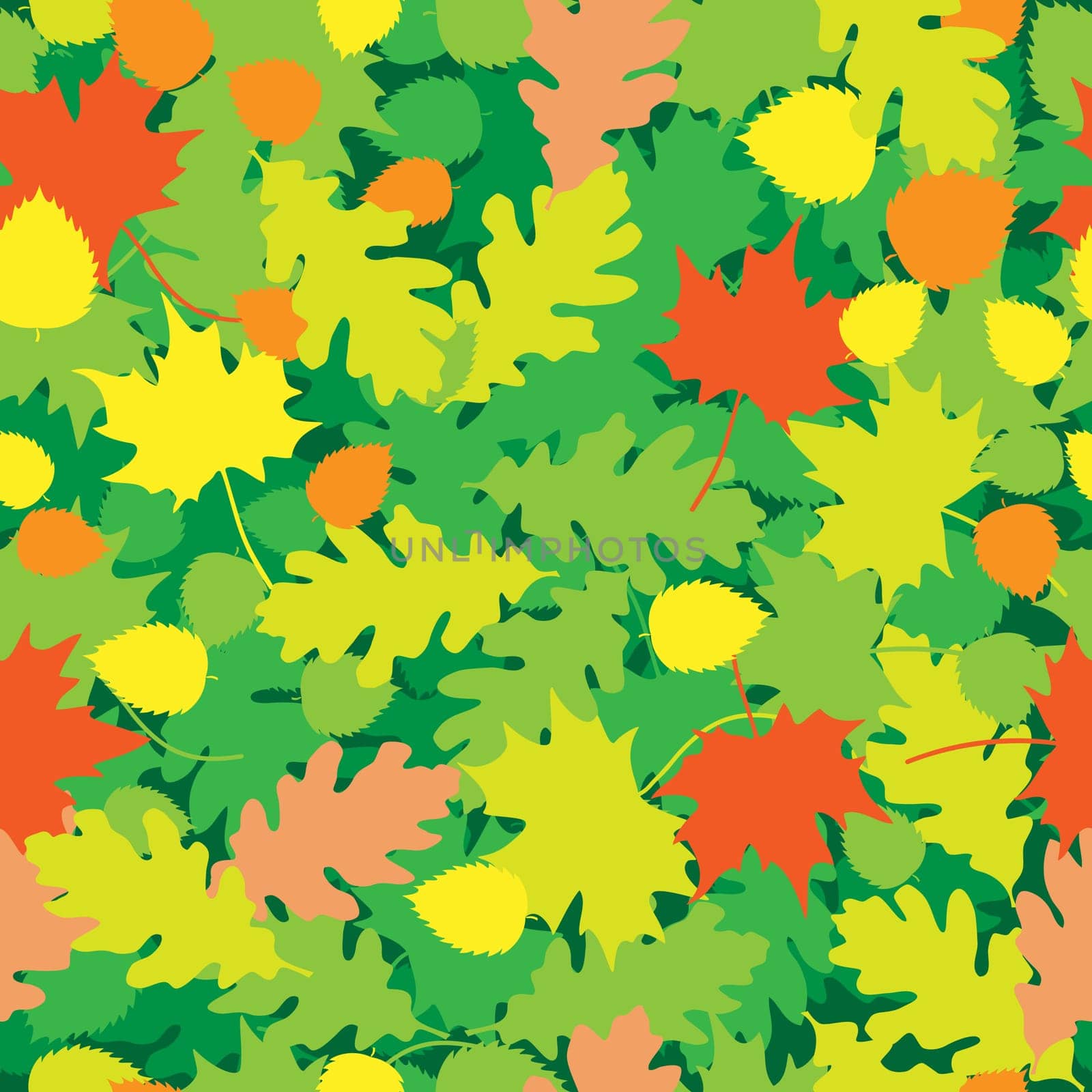 The oak and maple leaves texture
