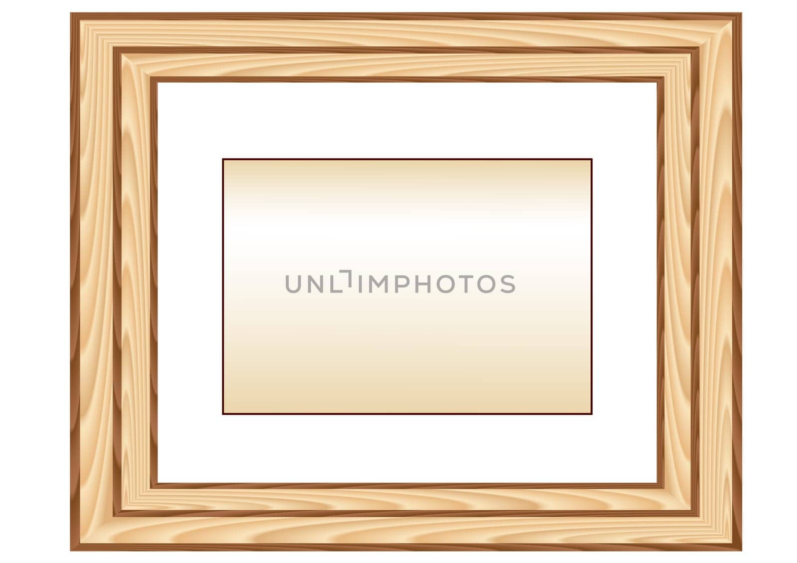Wood framework isolated in the white background