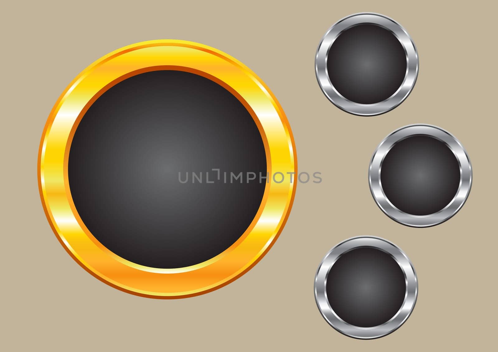 Sparkling gold and silver frame circles