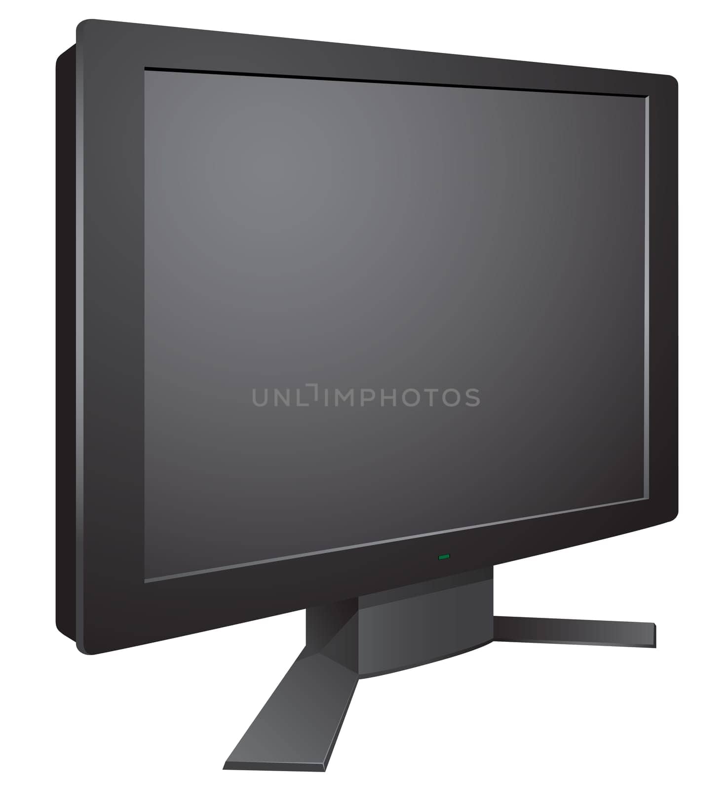 The modern 3d tv isolated on white