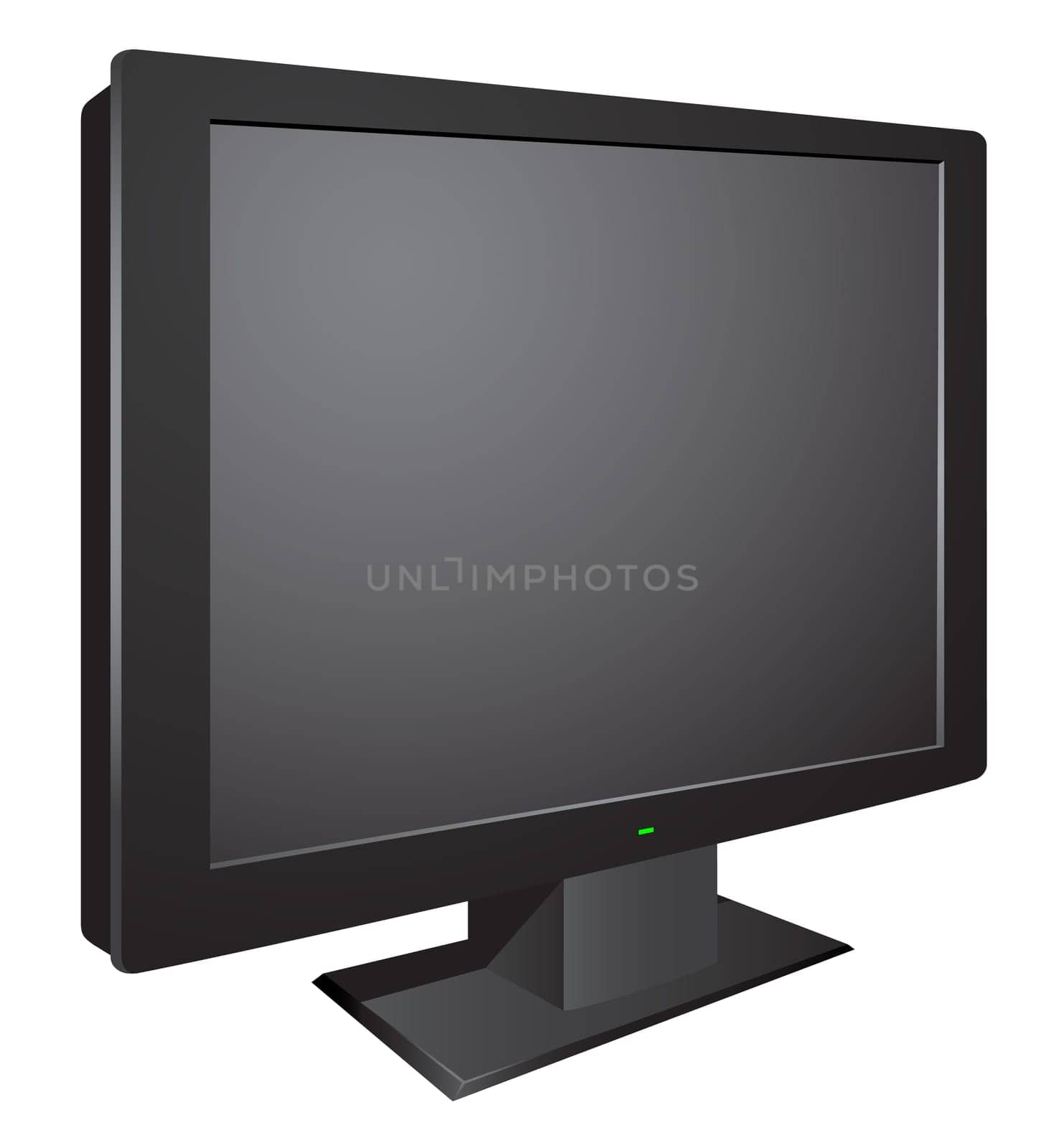 Modern black 3d tv isolated on the white background