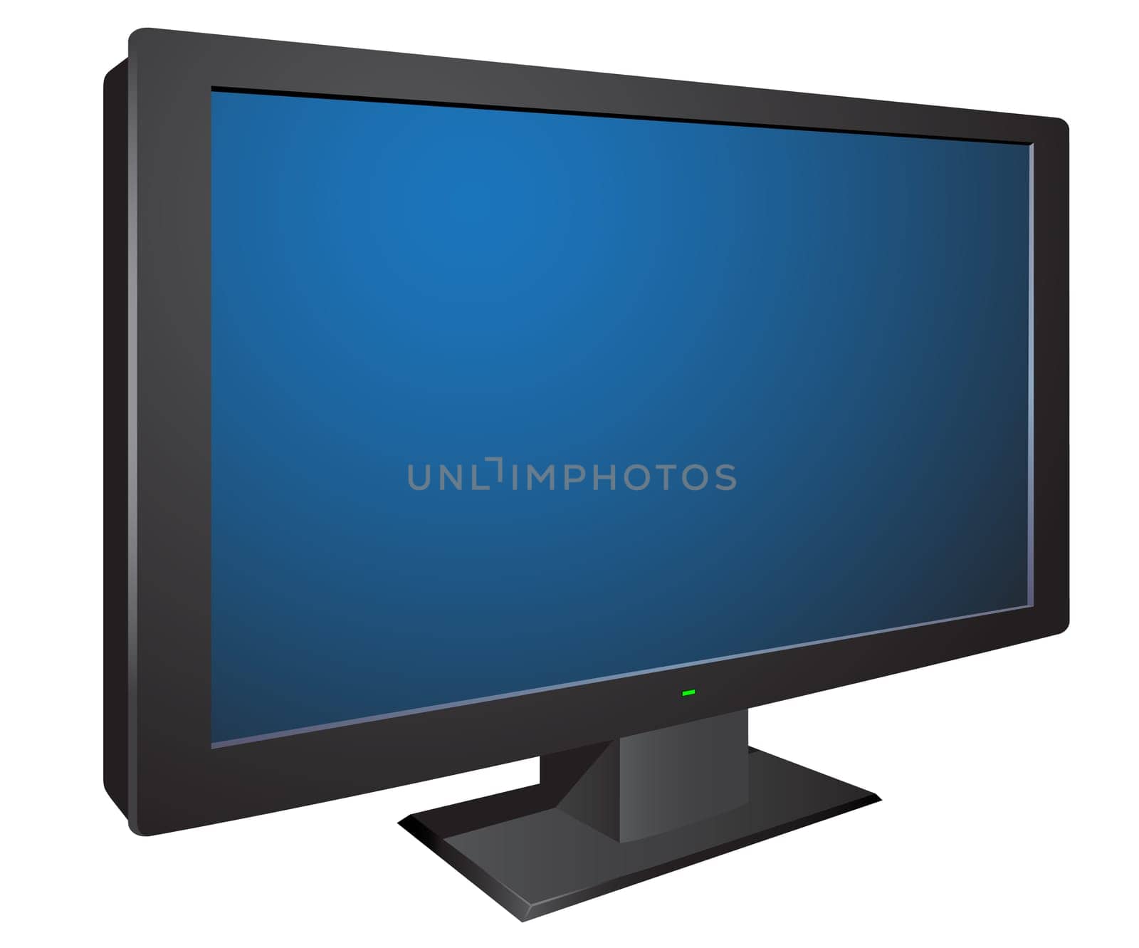 Modern black 3d wide tv isolated on the white background