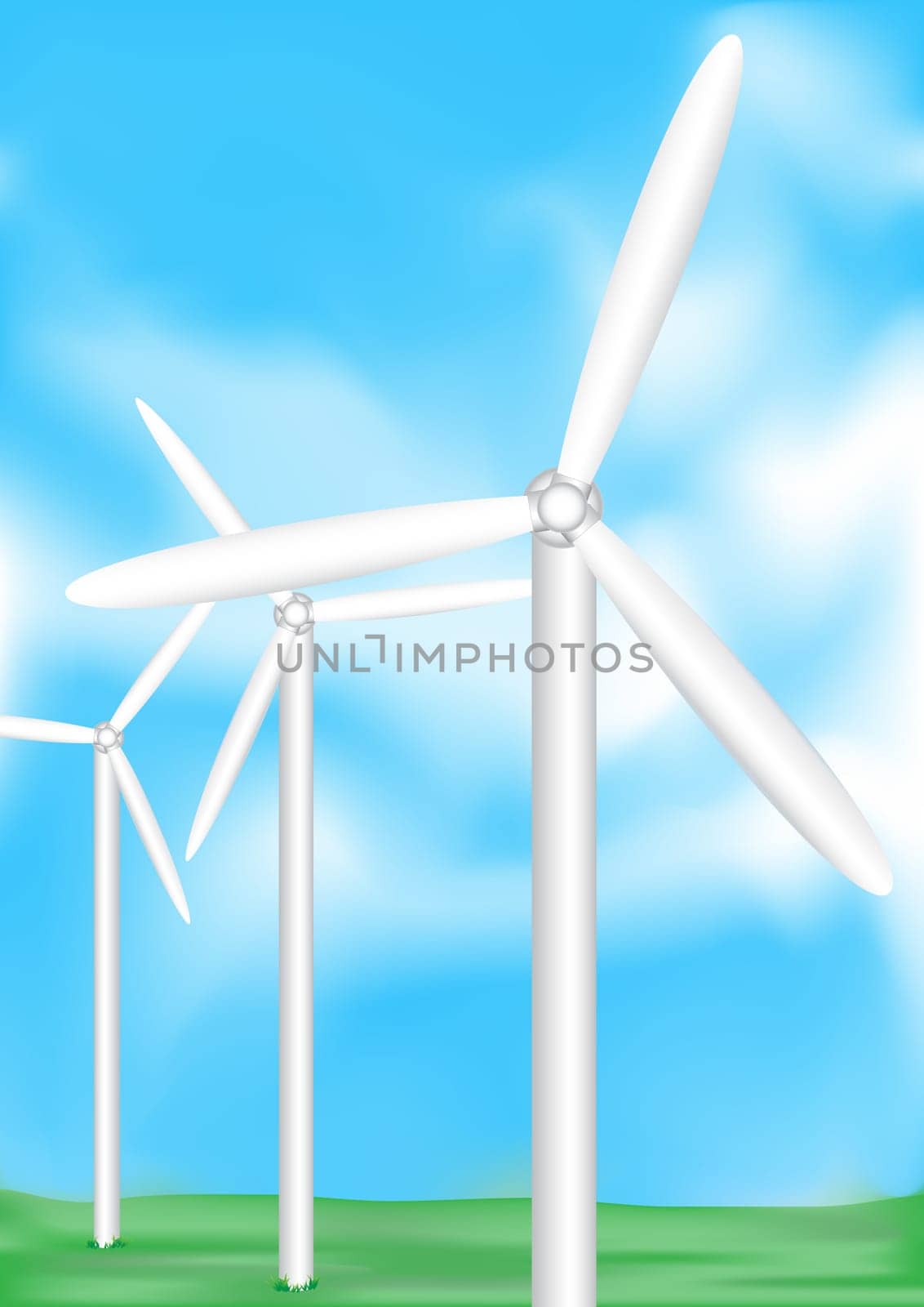 The electric wind-turbine generate pure energy