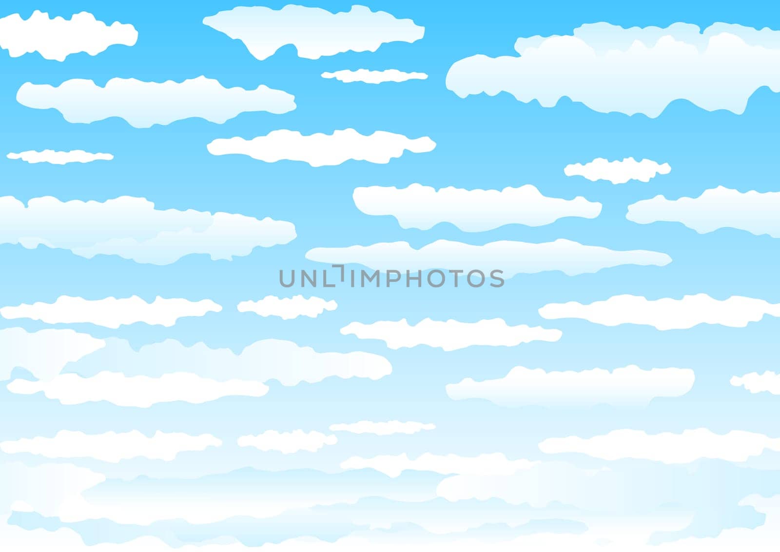Beautiful simple clouds on the blue sky