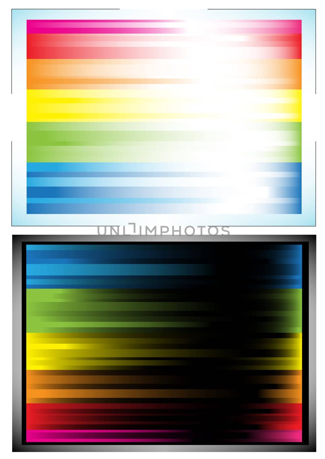 Iridescent light on a black and white background