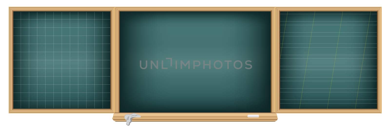 The big school blackboard with guides on the white background