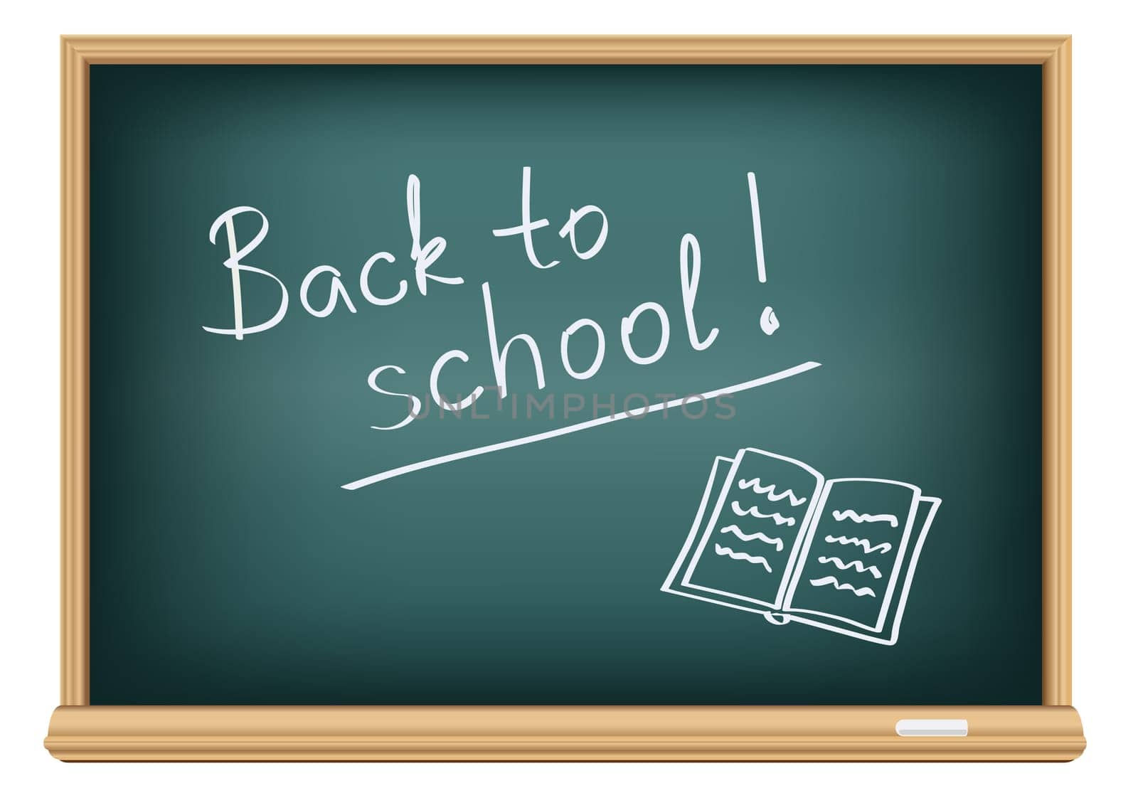 the text back to school on a blackboard