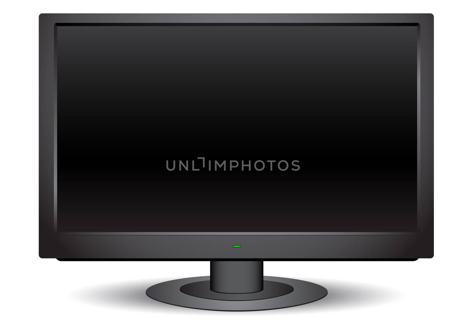 Modern black wide tv isolated on the white background