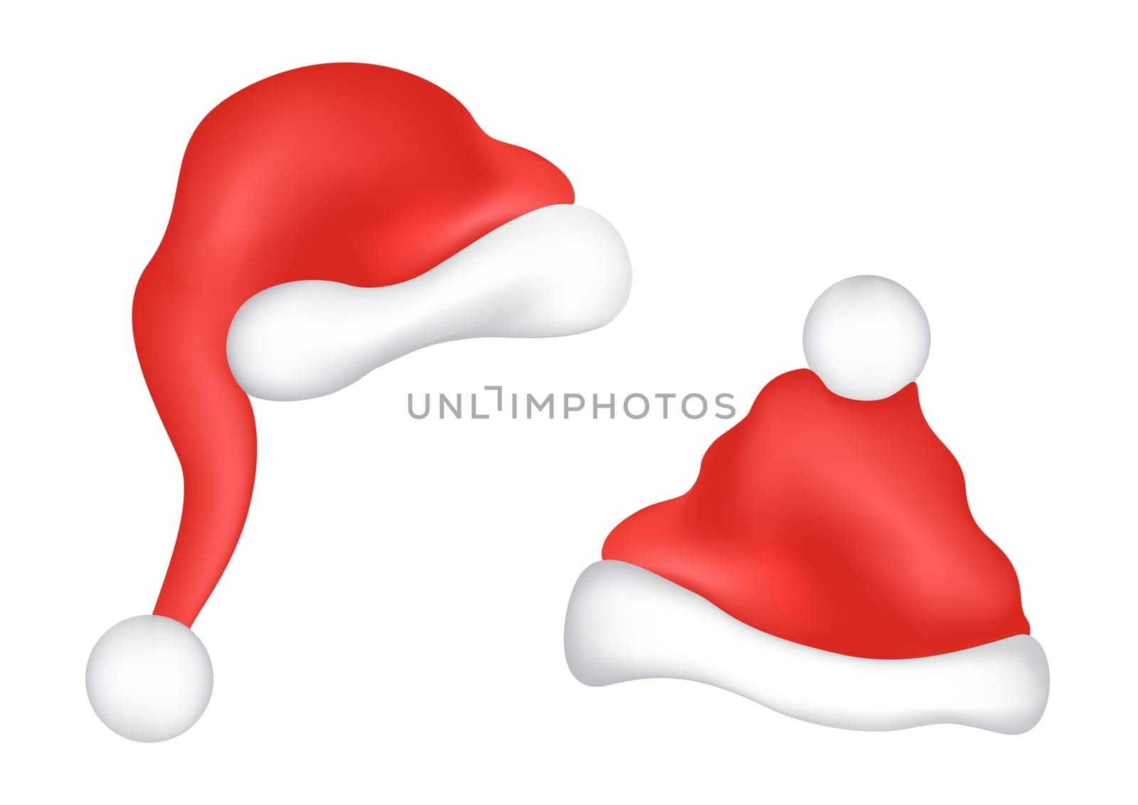 The Christmas caps isolated on a white background