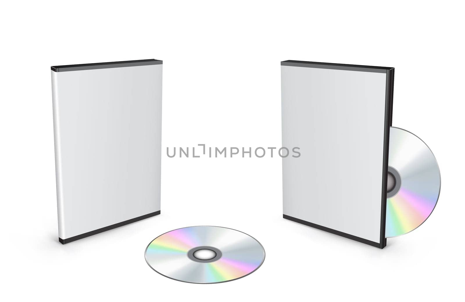 3d vector mesh disc boxes isolated on the white background