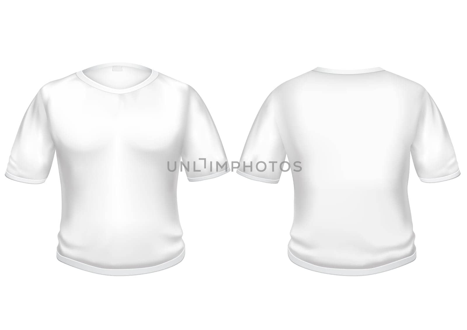 The white t-shirt isolated on the white background, for your creativity