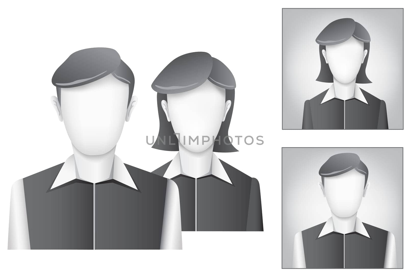 The default avatar, user profile picture on the white background