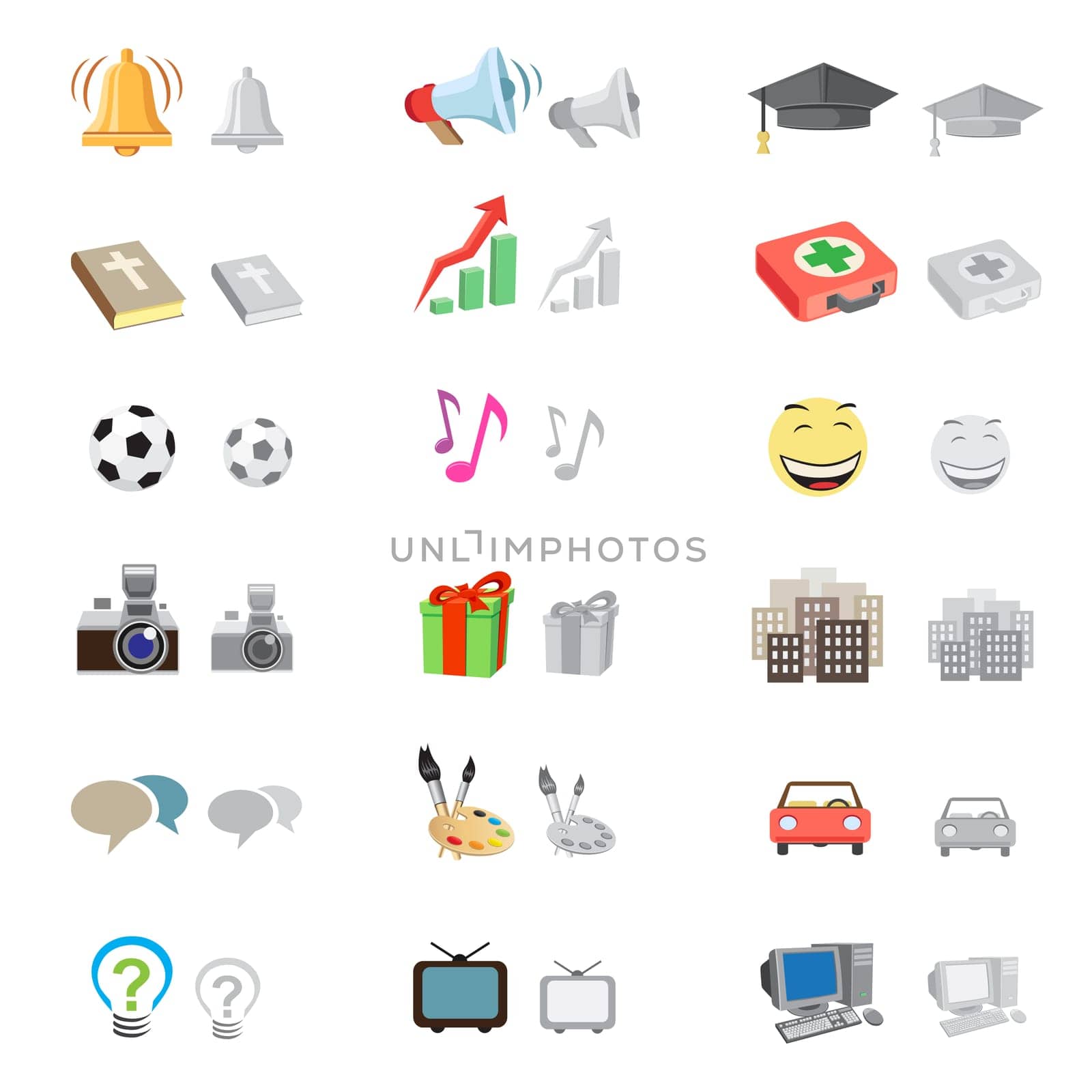 The forum icon set suitable to use any kind of website, with monochrome version, isolated on the white background
