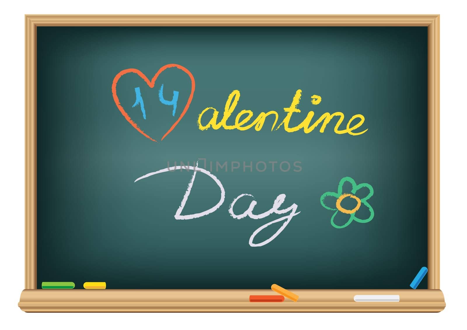 the message valentine day on the school blackboard