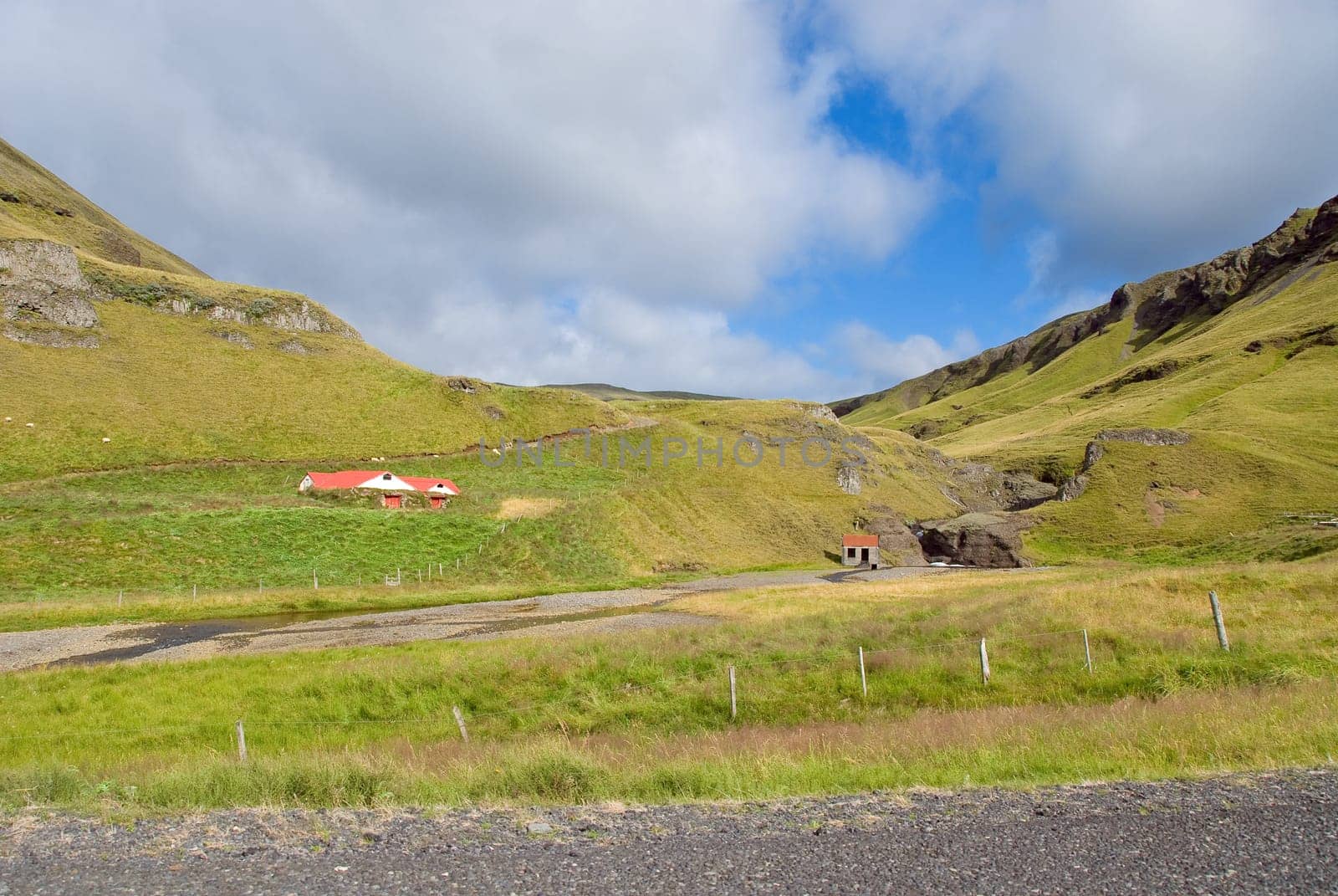 grassland and sky in the Icelandic landscape