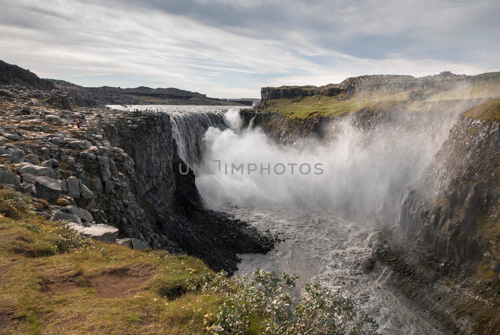 Dettifoss waterfall and landscape in Iceland