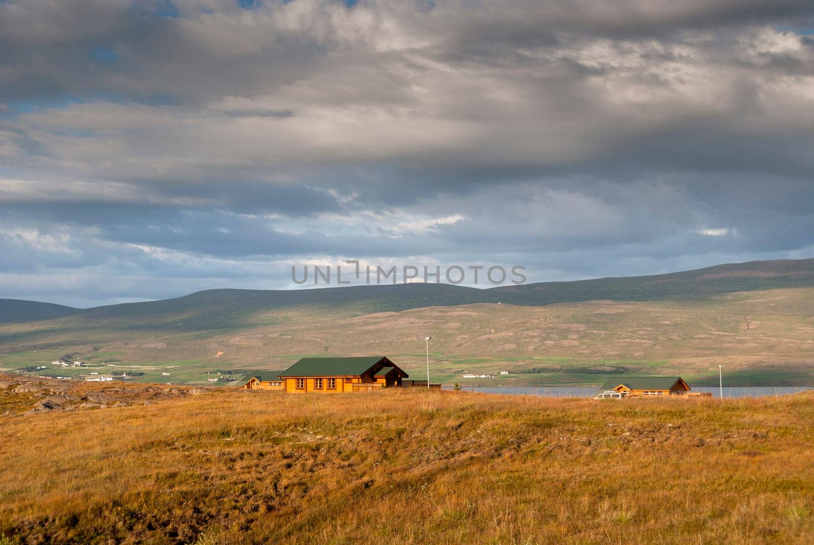 grass and sky at sunset in Iceland