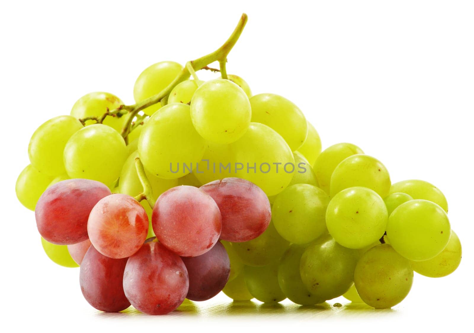 Bunch of fresh grapes isolated on white
