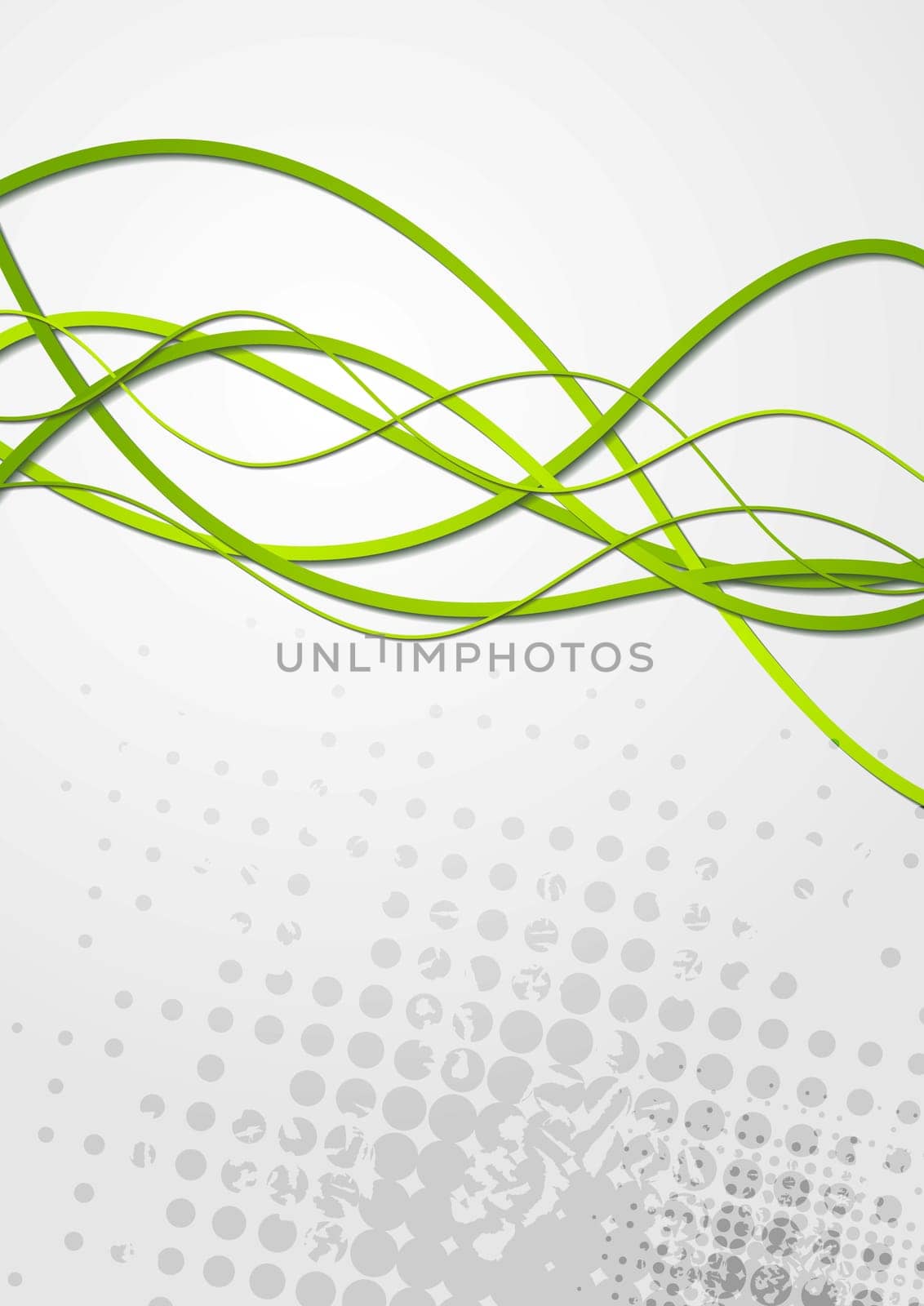 Abstract green waves grunge background