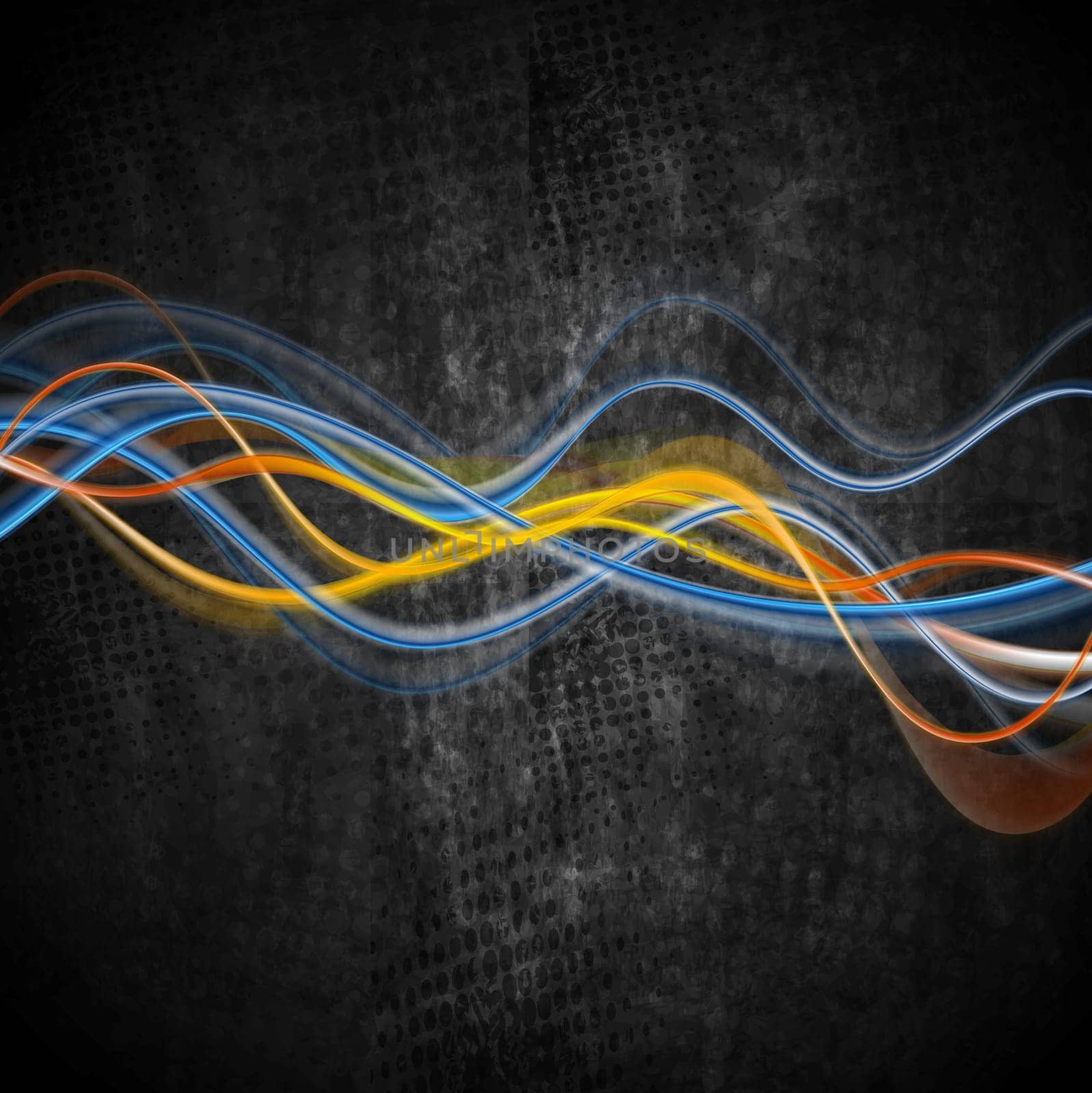 Bright glowing waves vector grunge background