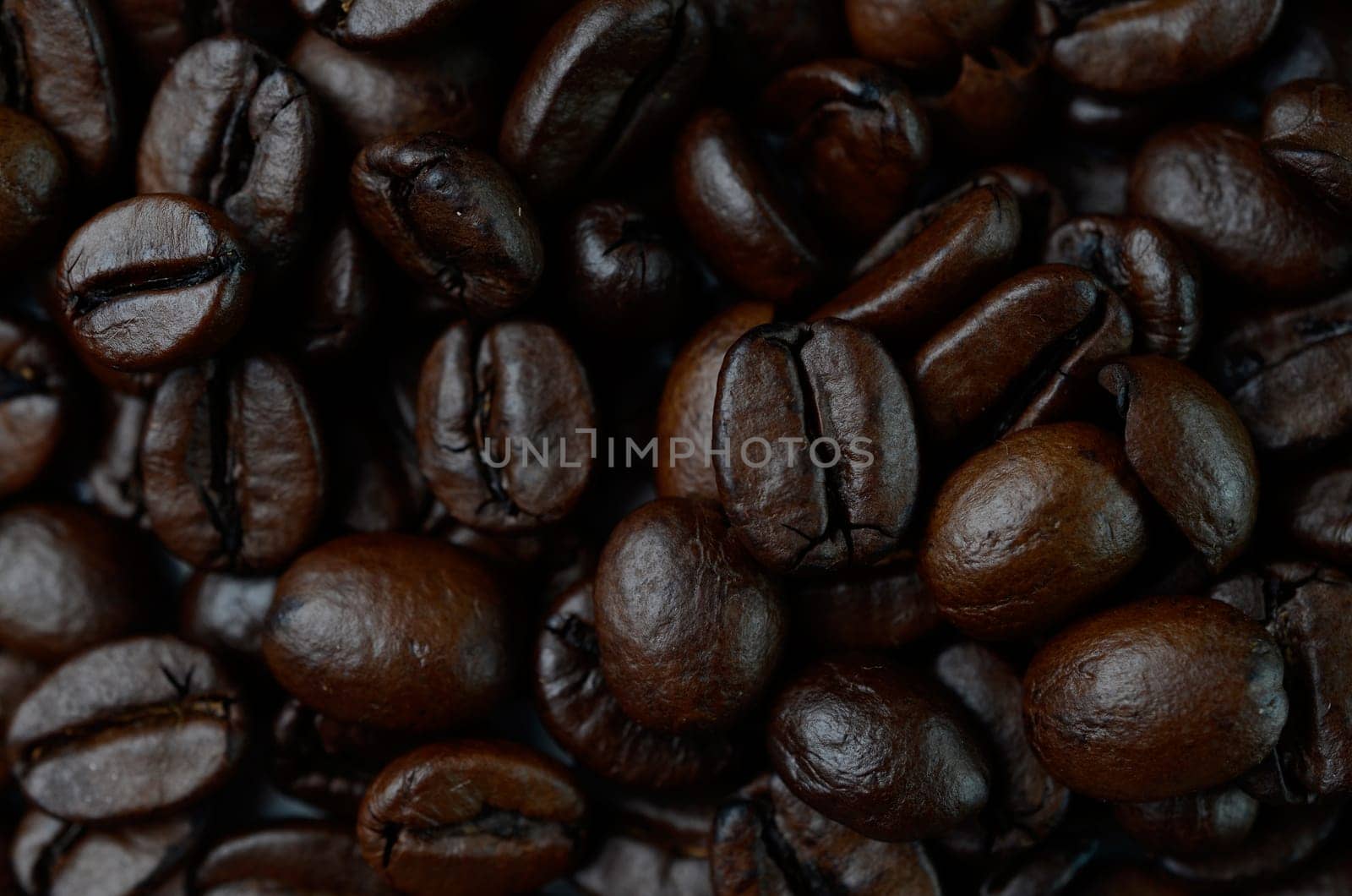 Closeup of espresso beans