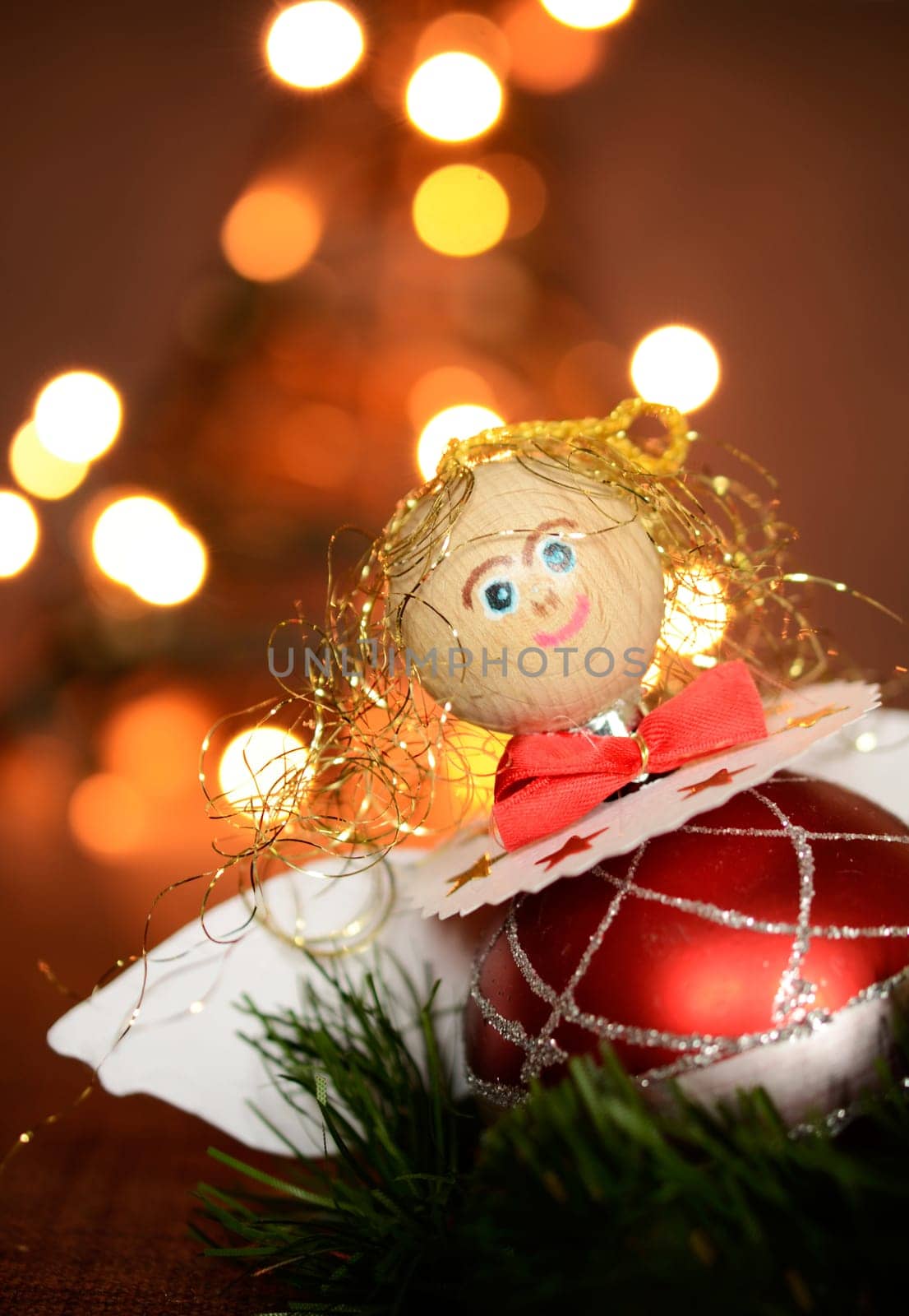 Christmas background with blurred lights
