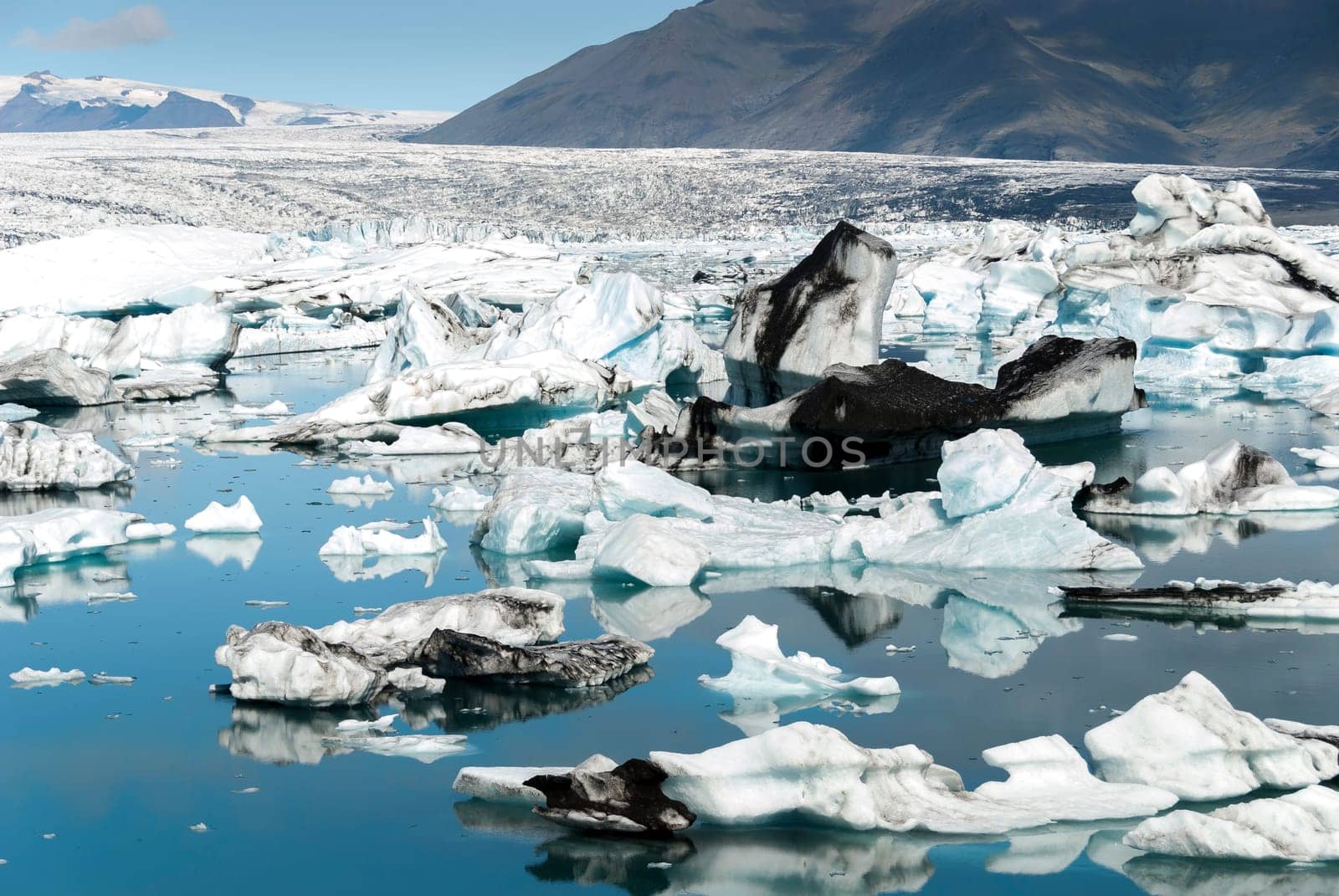 icebergs on Jokulsarlon lake in Iceland