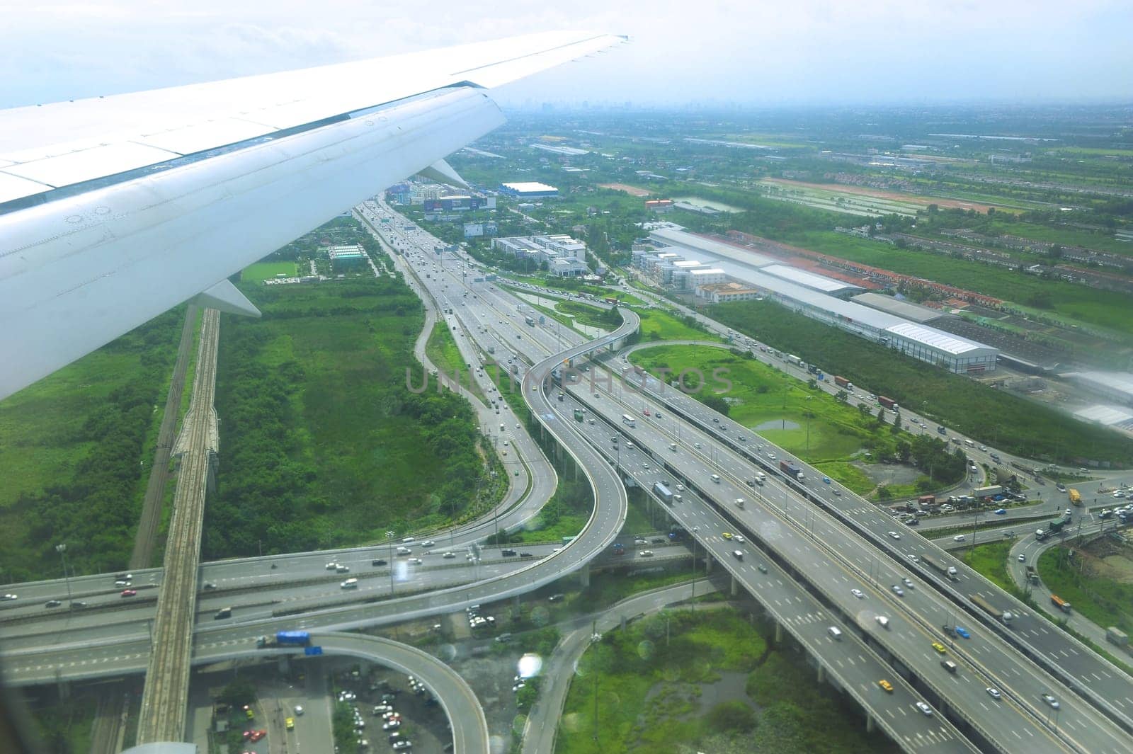 Aerial View of a Highway Intersection
