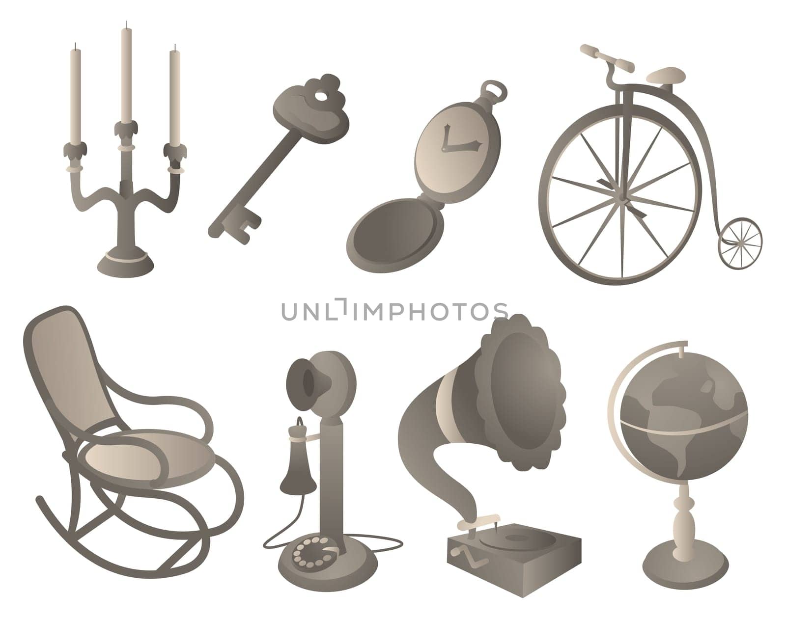 Antique objects set