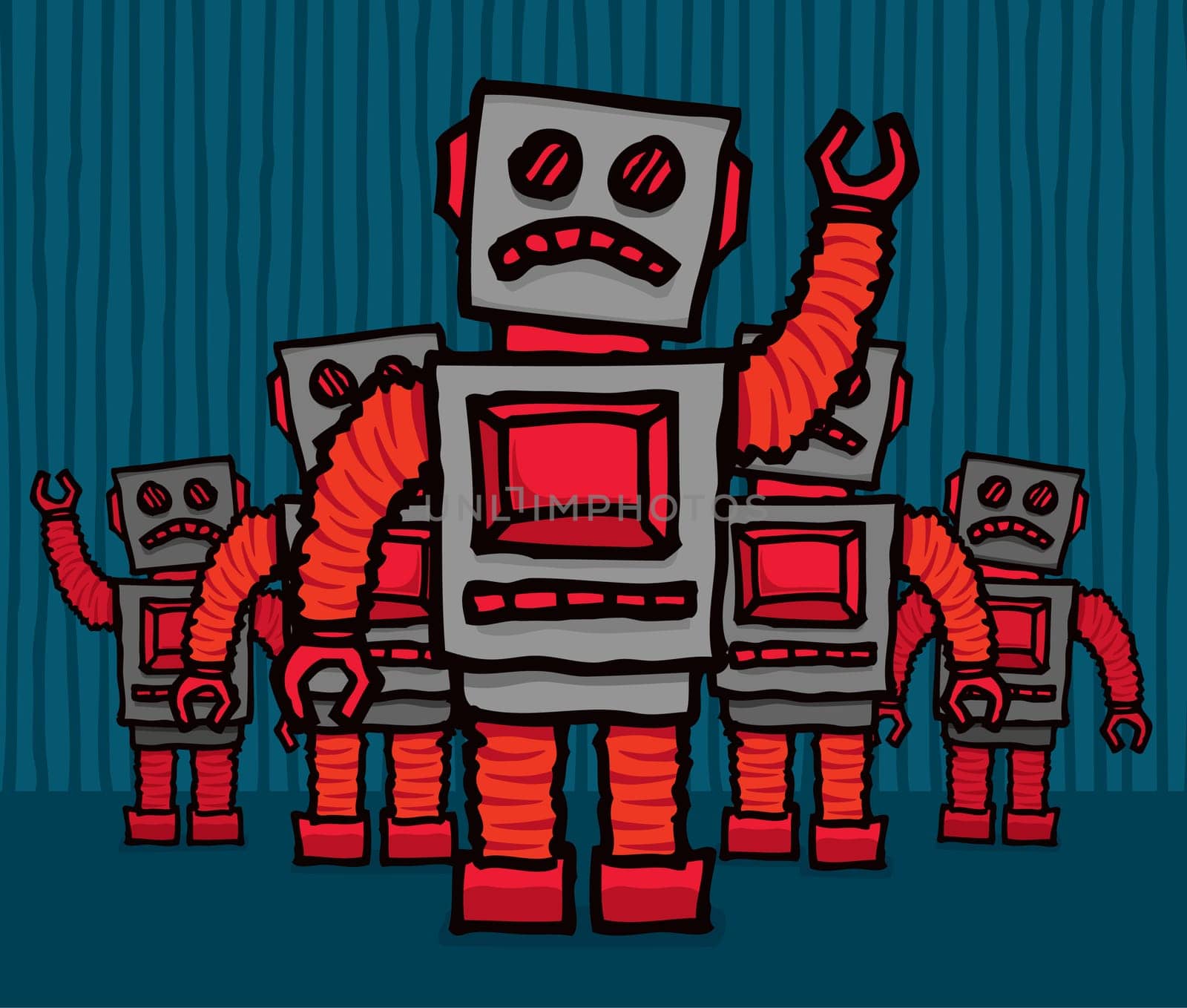Angry robot mob