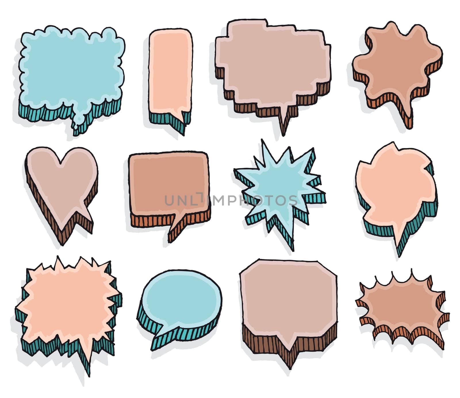 Color set of vector speech bubbles