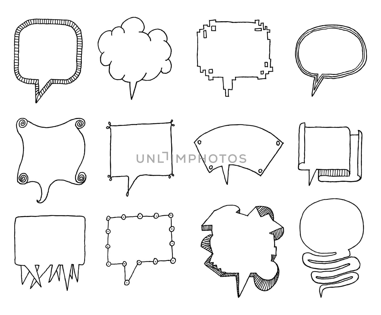 Set of vector speech bubbles