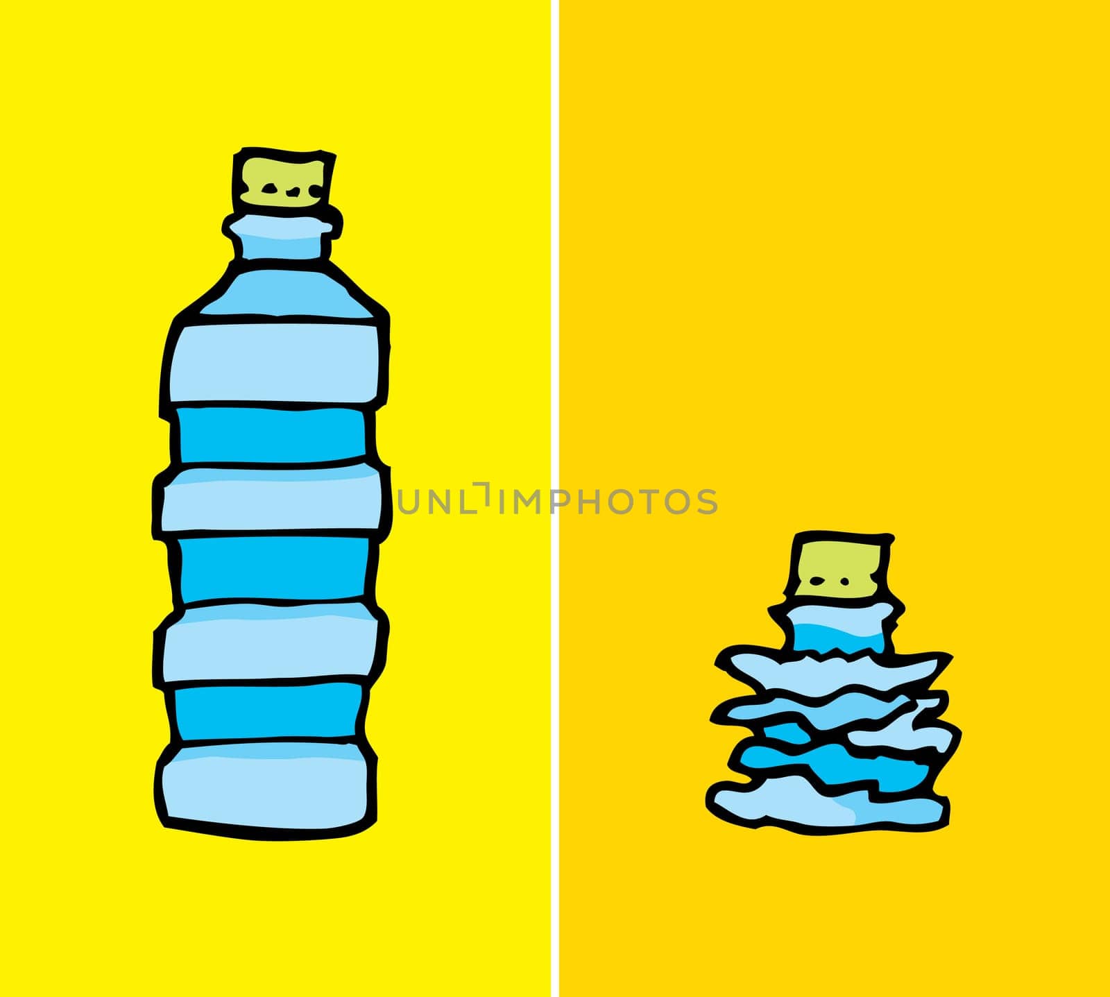 Compacted plastic bottle