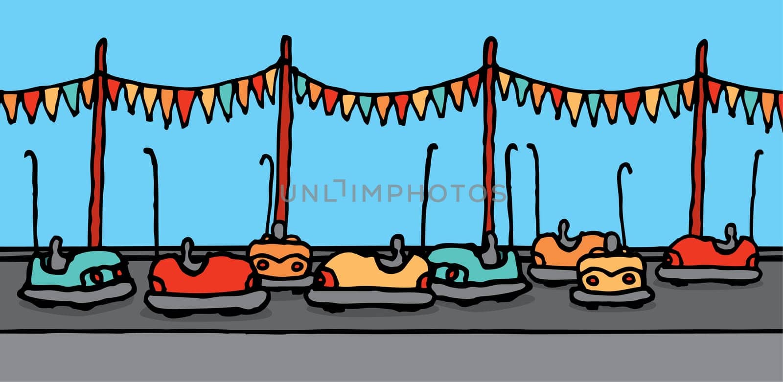Bumper cars in carnival